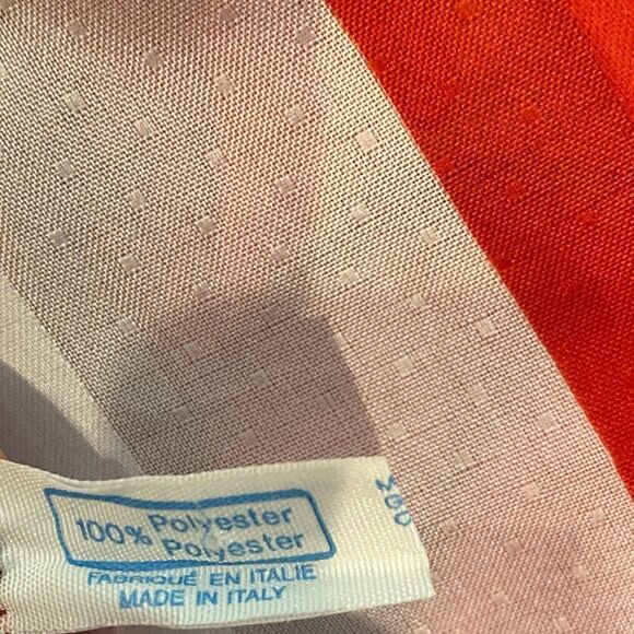 Italian Made 30” x 30” Primary Colors Green Red White Floral Fashion Scarf - Picture 6 of 7